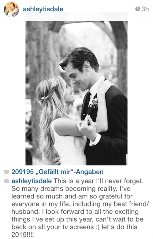 Ashley Tisdale lässt ihren schönsten Moment Revue passieren
Foto: Instagram