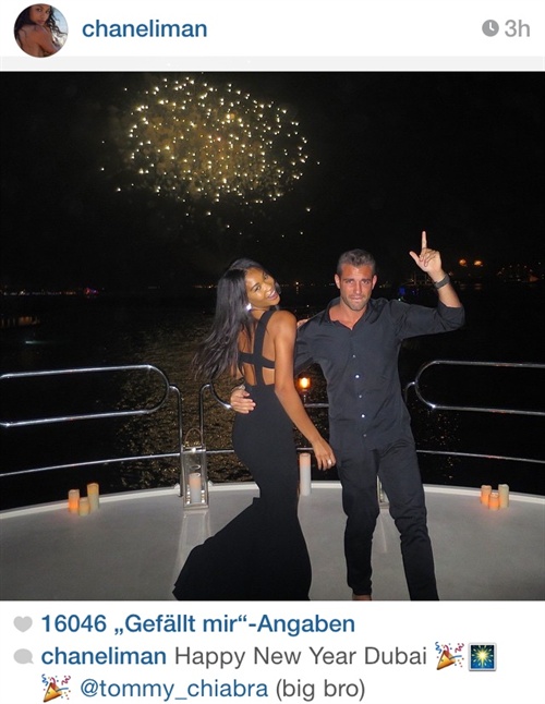 Chanel Iman in Dubai mit dem Yacht Charter Unternehmer
Foto: Instagram