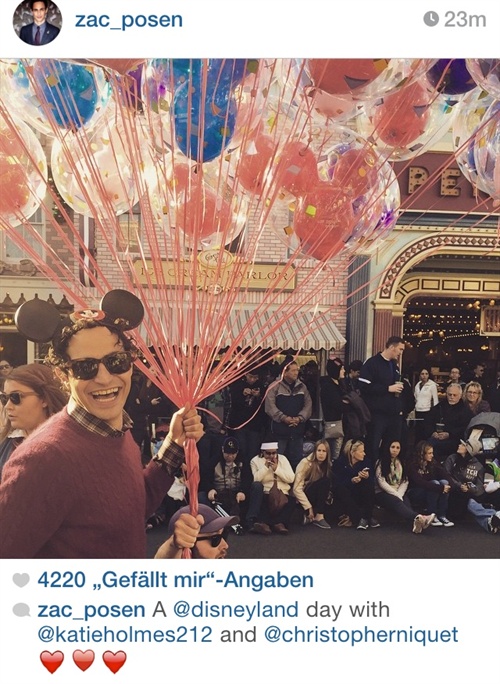 Designer Zac Posen mit Katie Holmes im Disneyland
Foto: Instagram