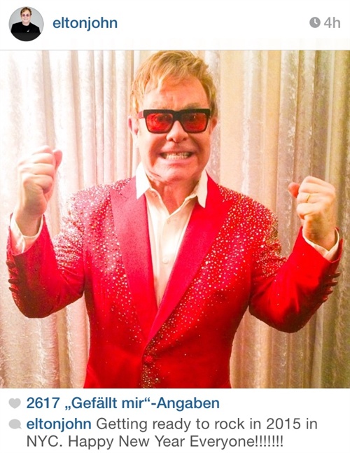 Elton John schon ganz aufgeregt
Foto: Instagram