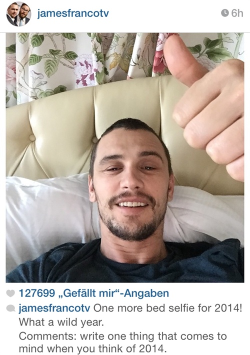 James Franco mit letzten Bed-Selfie des Jahres
Foto: Instagram