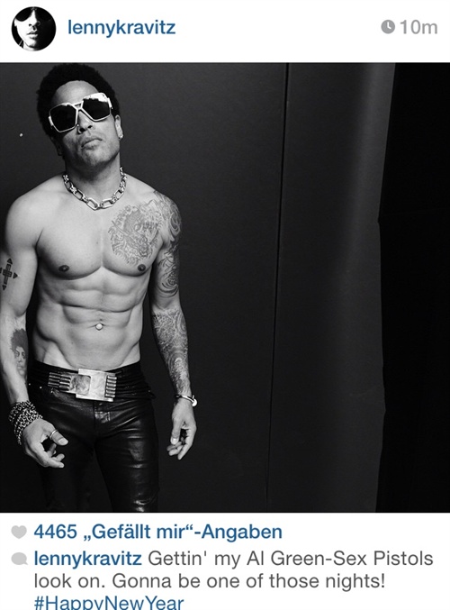 Lenny Kravitz sendet nackte Tatsachen
Foto: Instagram