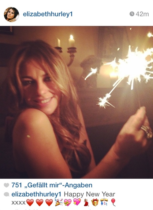 Liz Hurley in Feierlaune
Foto: Instagram