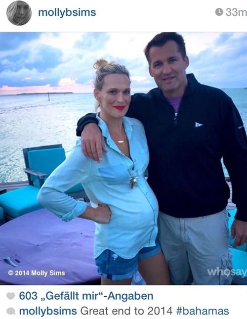 Schwangere Molly Sims auf den Bahamas
Foto: Instagram