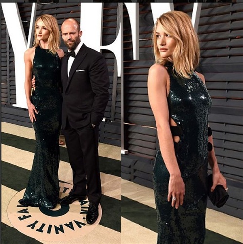 Rosie Huntington-Whiteley in Alexandre Vauthier mit Partner Jason Statham