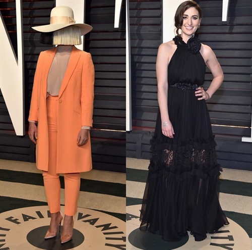 Sia in Armani Prive and Sara Bareilles in Maria Lucia Hohan