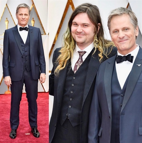 Viggo Mortensen in Dior and Henry Mortensen