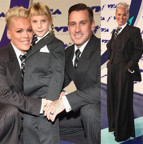 Pink brings along daughter Willow Hart and husband Carey Hart to the VMAs