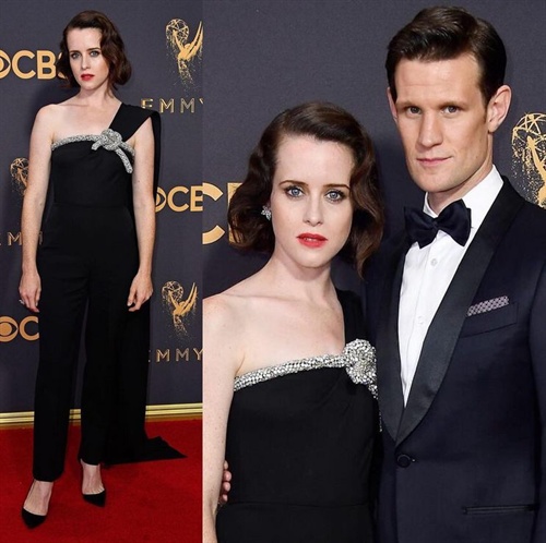 The Crown stars Claire Foy in Oscar De La Renta and Matt Smith in Zegna