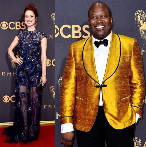 Unbreakable Kimmy Schmidt stars  Ellie Kemper in Jenny Packham and Tituss Burgess