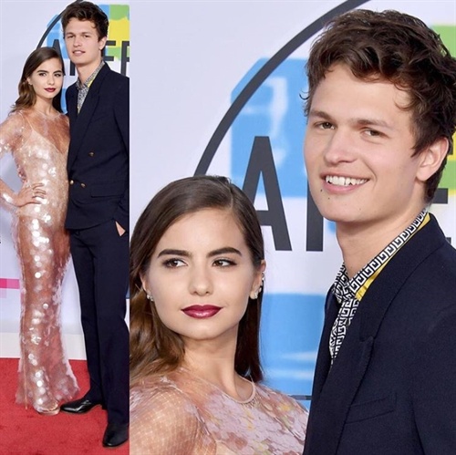 Ansel Elgort and girlfriend Violetta Komyshan wear Givenchy to the AMAs