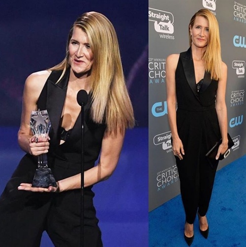 Big Little Lies actress Laura Dern in Balmain picks up Best Supporting Actress at the Critics Choice Awards