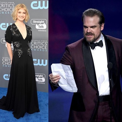 Stranger Things actor David Harbour picks up Best Supporting Actor with girlfriend Alison Sudol in the audience Critics Choice Awards