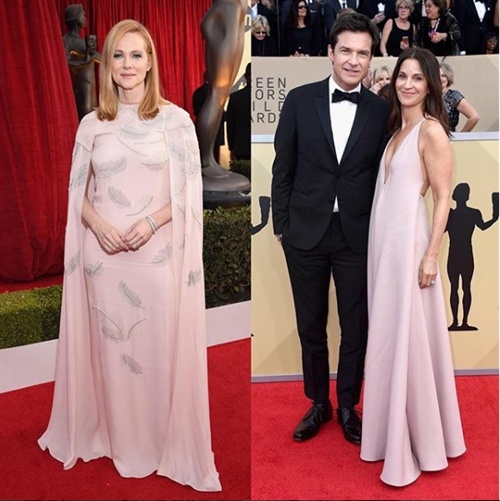 Laura Linney in J Mendel and her Ozark co-star Jason Bateman with his wife Amanda Anka