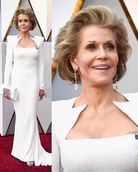 Jane Fonda in Balmain at 80 years young