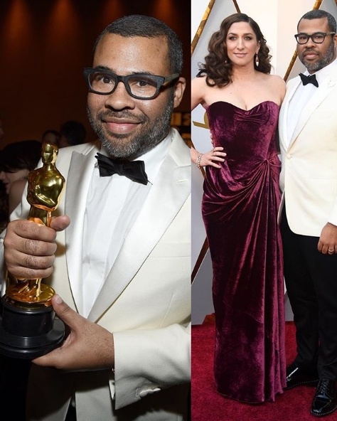 Jordan Peele in Calvin Klein alongside his wife Chelsea Peretti