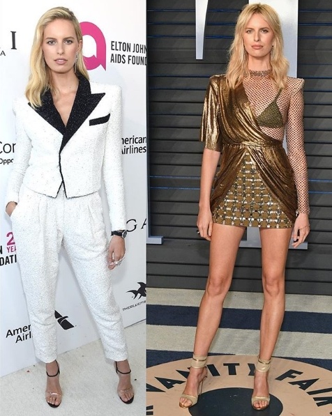 Karolina Kurkova slips into two Balmain looks